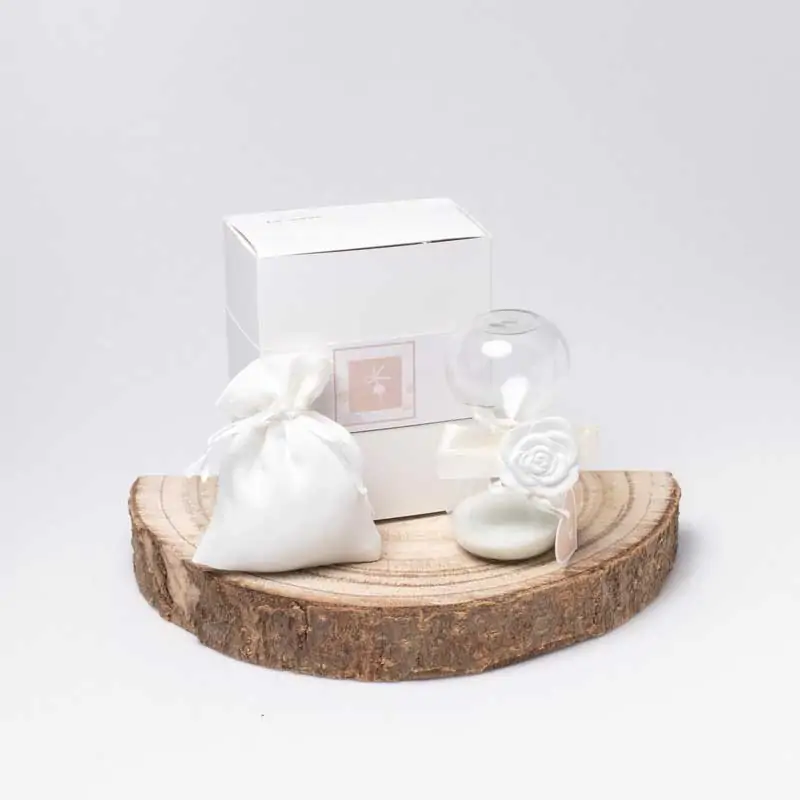 bomboniere clessidre matrimonio in vetro con sabbia bianca e