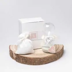 clessidre artistiche in vetro con sabbia bianca e rosa