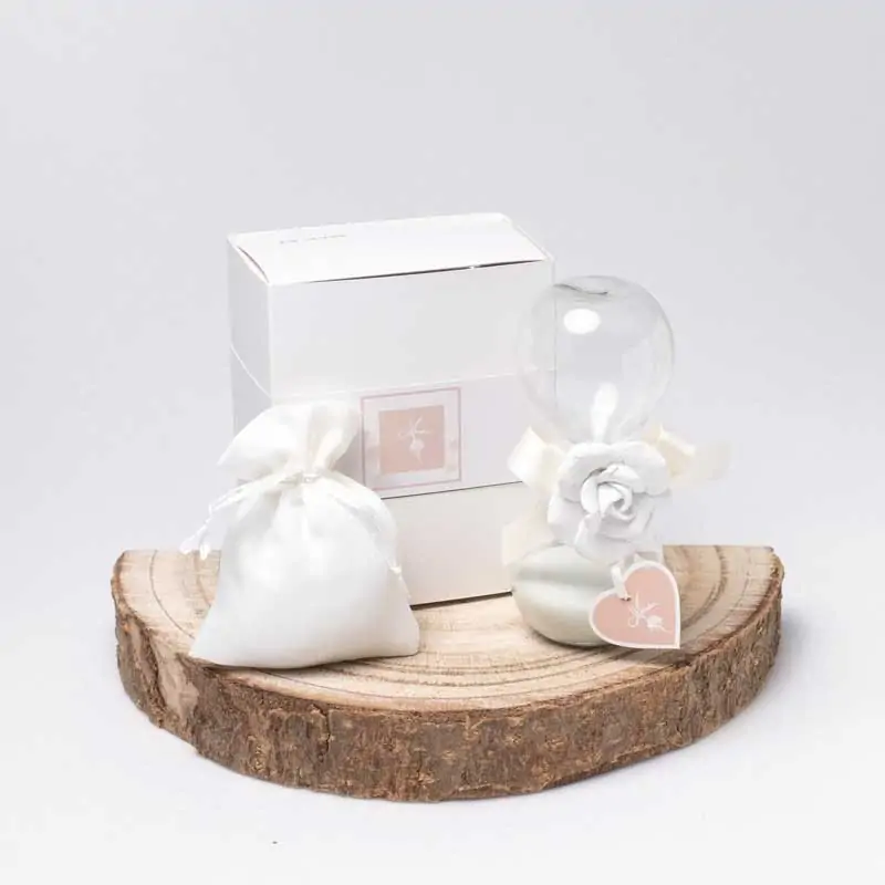 clessidre artistiche in vetro con sabbia bianca e rosa