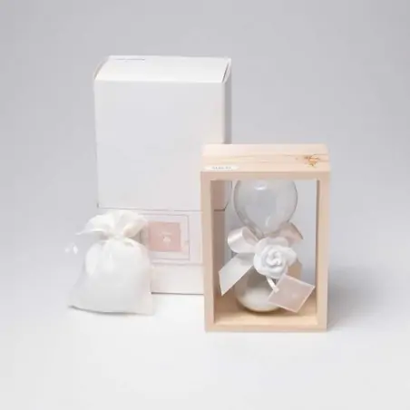 clessidre bomboniere in vetro con sabbia bianca e rosa