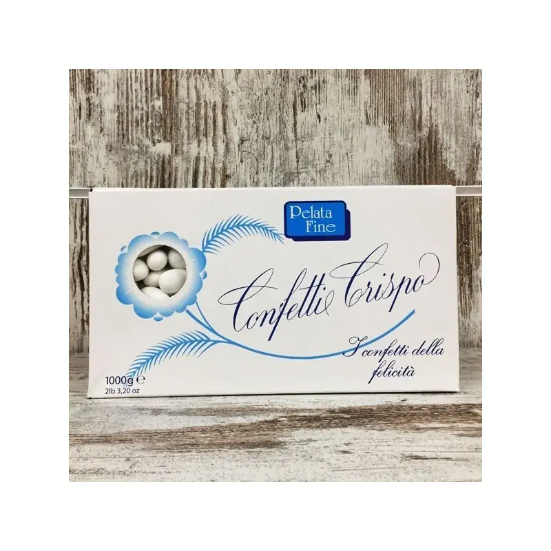 CONFETTI CRISPO PELATA FINE BIANCO MATRIMONIO COMUNIONE CRESIMA