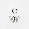 PORTACHIAVI SMALTATO FARFALLA BIANCO E BEIGE