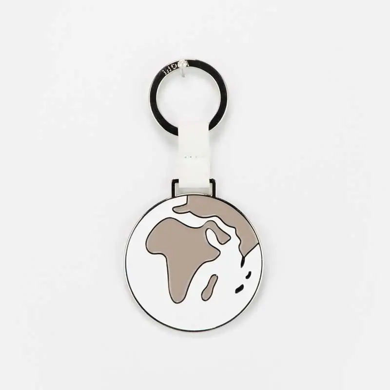 PORTACHIAVI SMALTATO MONDO BIANCO E BEIGE