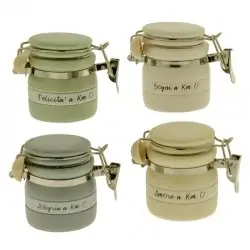 mini barattoli ermetici in ceramica 4 colori con frasi