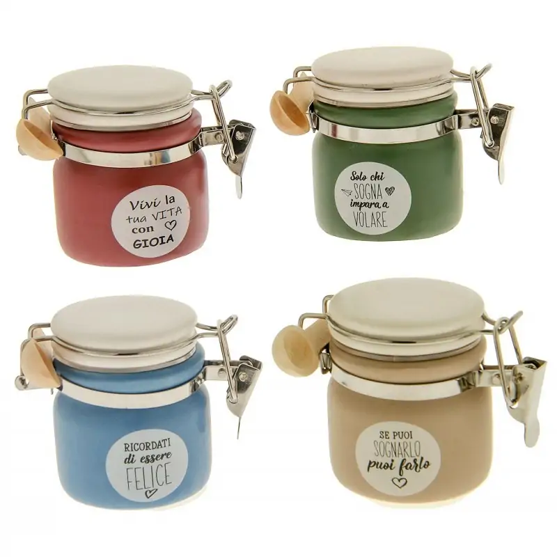 Barattoli ermetici portaconfetti con frase