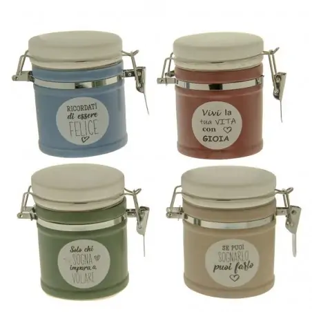 vasetti a chiusura ermetica bomboniere barattoli colorati con