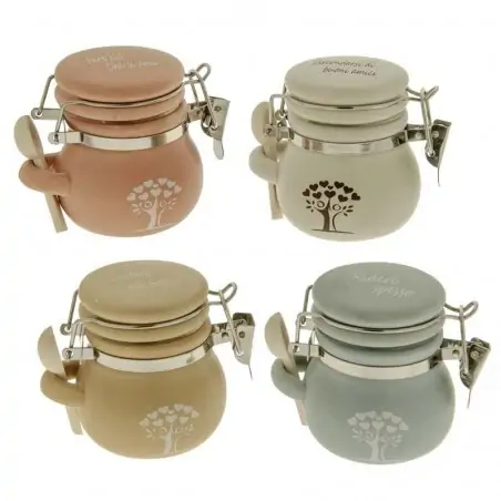 vasetti ermetici in porcellana con albero della vita e frasi