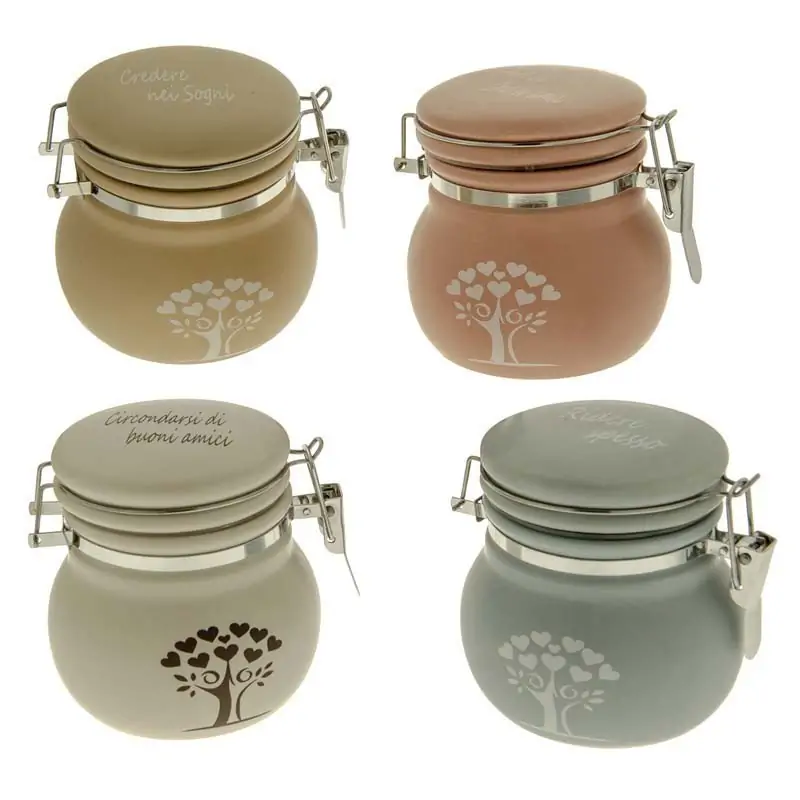 barattoli chiusura ermetica in porcellana con decorazione