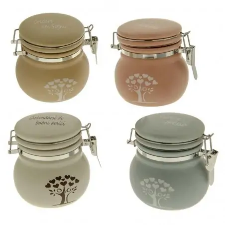 barattoli chiusura ermetica in porcellana con decorazione