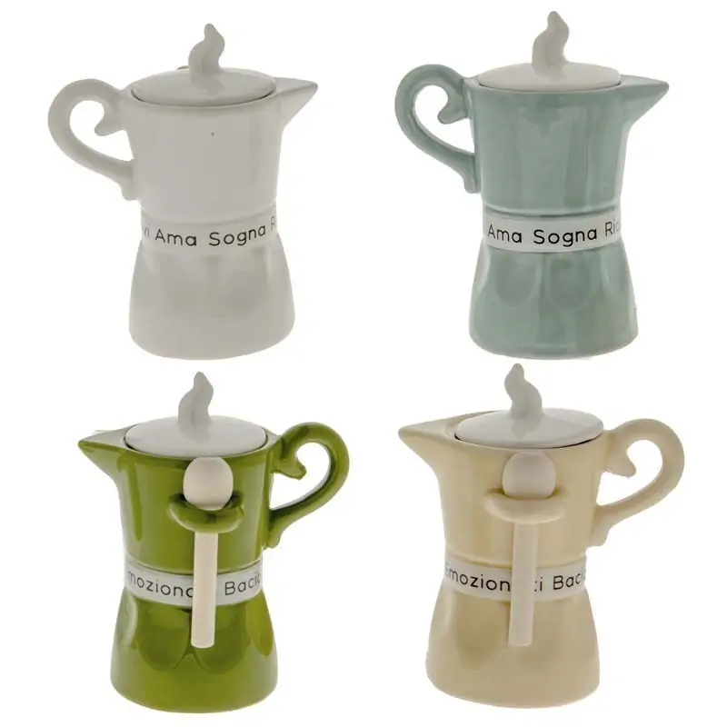 Bomboniere zuccheriere moka in porcellana colori assortiti