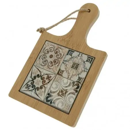 bomboniere legno tagliere decoro maioliche