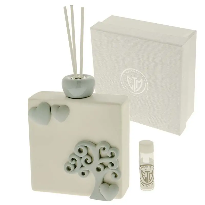 PROFUMATORE PER AMBIENTE ALBERO DELLA VITA PORCELLANA CON CUORI