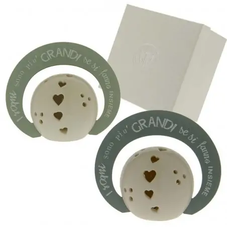 lampade a led sfera in porcellana e legno con frase