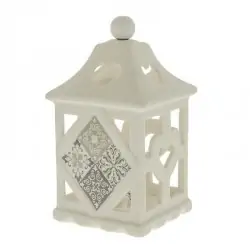 bomboniere lanterne a led bianche in porcellana con decoro