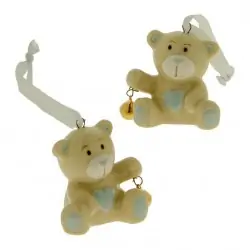 bomboniere nascita bimbo orsetto porcellana con sonaglino