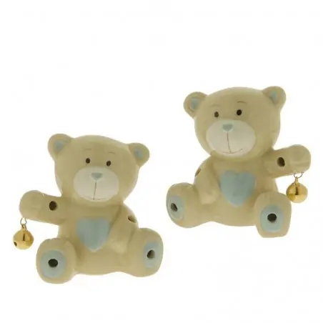 orsetto celeste bomboniere con luce led battesimo bambino