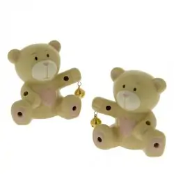 orsetto rosa bomboniere con luce led battesimo bambina