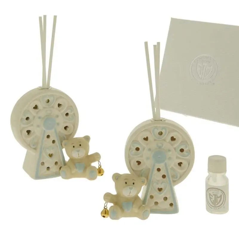 Profumatori Ceramica Ruota Panoramica con orsetto Battesimo