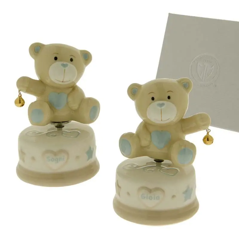 carillon orsetto celeste bomboniere battesimo maschietto