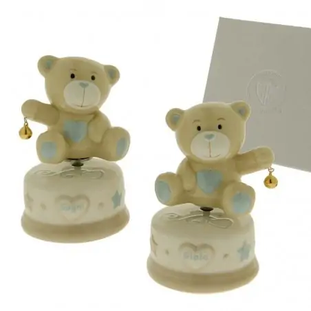 carillon orsetto celeste bomboniere battesimo maschietto