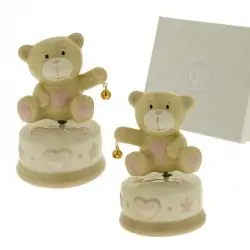 carillon orsetto rosa bomboniere battesimo femminuccia