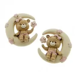 ORSETTI SU LUNA CON MAGNETE ROSA