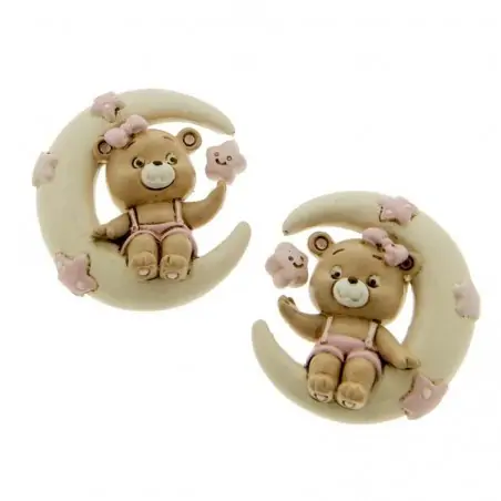 ORSETTI SU LUNA CON MAGNETE ROSA