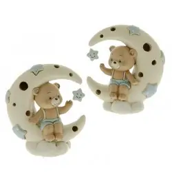 bomboniere battesimo orsacchiotto su luna con luce led