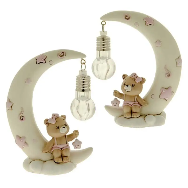 bomboniere simpatiche per battesimo bimba luna con orsetto e led