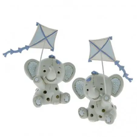 BOMBONIERE ELEFANTINO CON AQUILONE E LUCE LED BATTESIMO