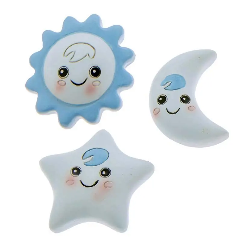 CALAMITE IN RESINA SOLE LUNA E STELLA RICORDINI NASCITA BAMBINO