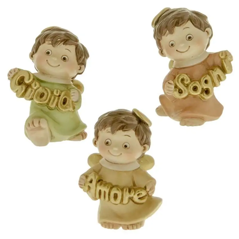 statuine angioletti in resina colorata ricordi battesimo