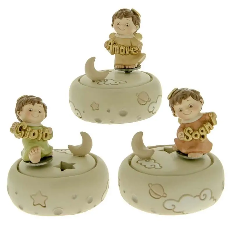 carillon angioletti bomboniere battesimo bimbo e bimba