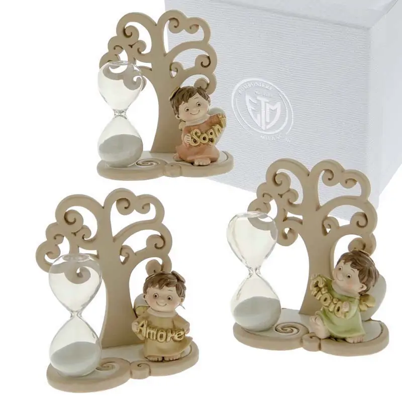 ANGIOLETTI CON CLESSIDRA E ALBERO DELLA VITA