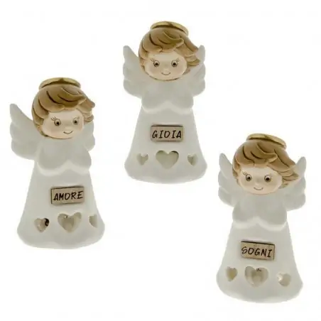 STATUINE ANGIOLETTI CON LUCE LED BOMBONIERE