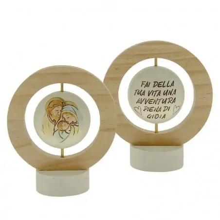 icona sacra famiglia globo girevole con frase