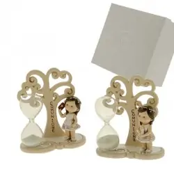 bomboniere clessidre con albero della vita e bimba comunione