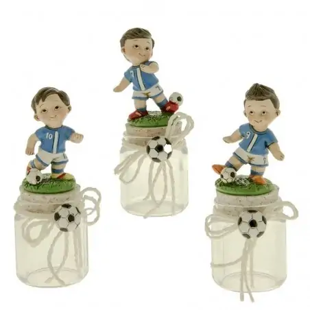 barattolini portaconfetti con calciatore bomboniere economiche