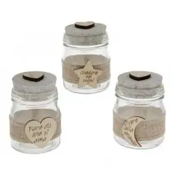 barattoli vetro decorati bomboniere shabby con frasi