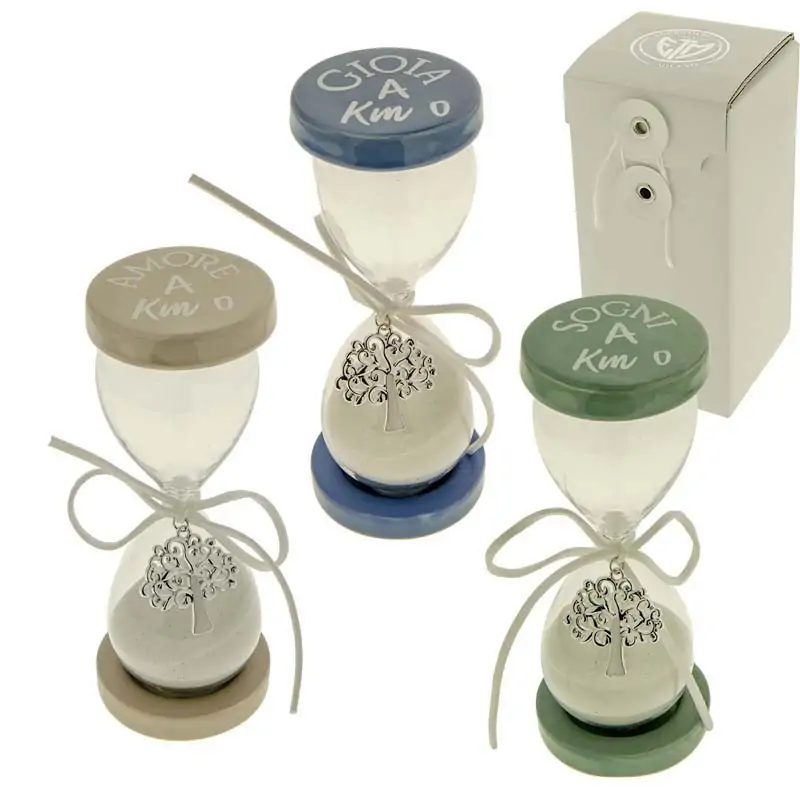 clessidre colorate con ciondolo albero della vita bomboniere