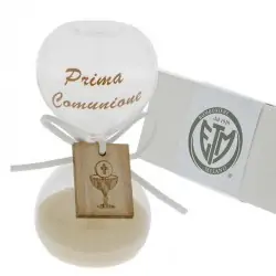 bomboniere clessidre comunione con targhetta in legno