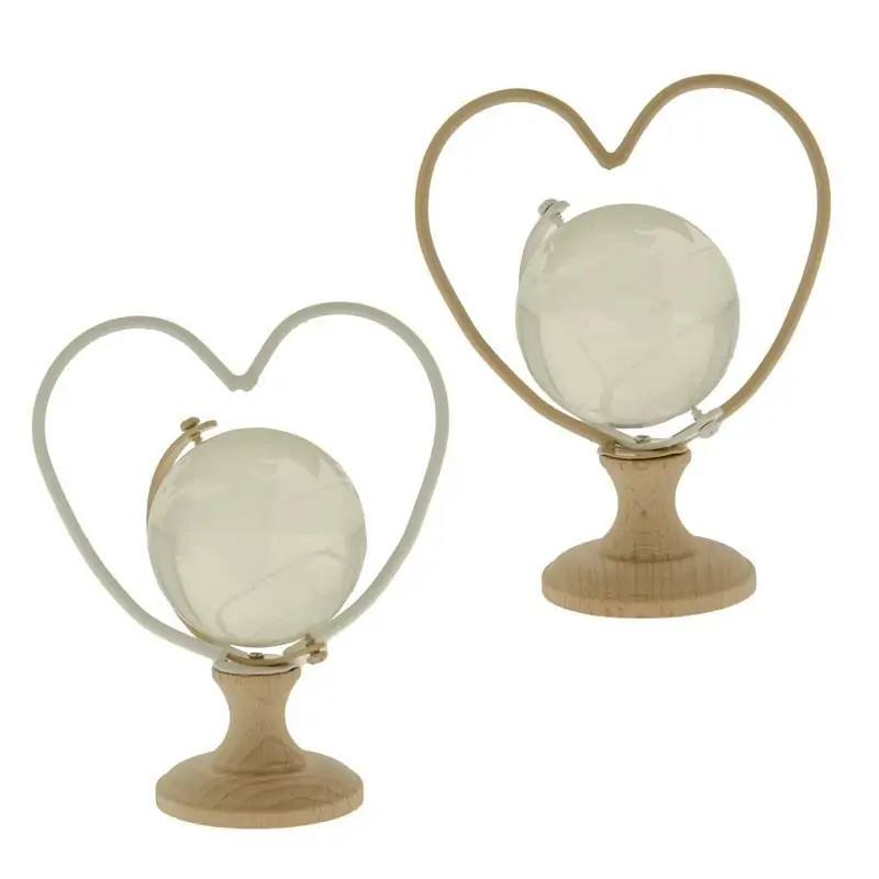 mappamondo vetro con base legno bomboniere tema viaggio