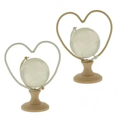 mappamondo vetro con base legno bomboniere tema viaggio