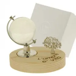 bomboniere mappamondo in vetro con albero della vita