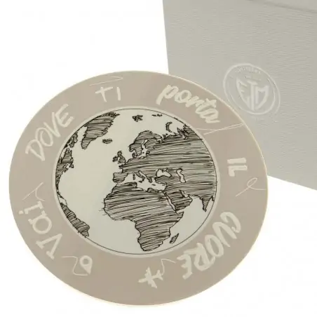 sottopentola ceramica con mappamondo e frase bomboniera utile