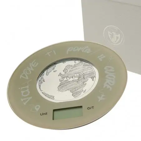 bilancia da cucina digitale decoro mondo con frase