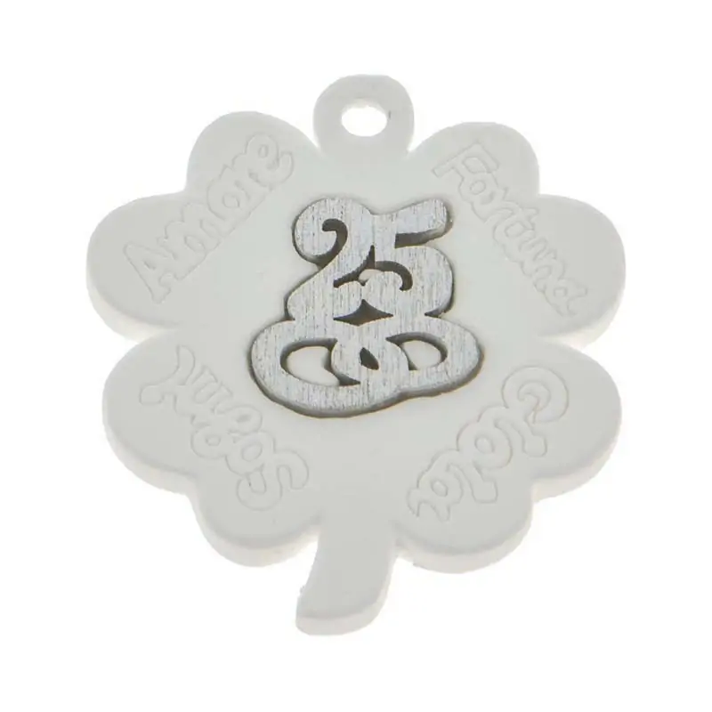 gessetti quadrifoglio con 25 e fedi bomboniere nozze argento