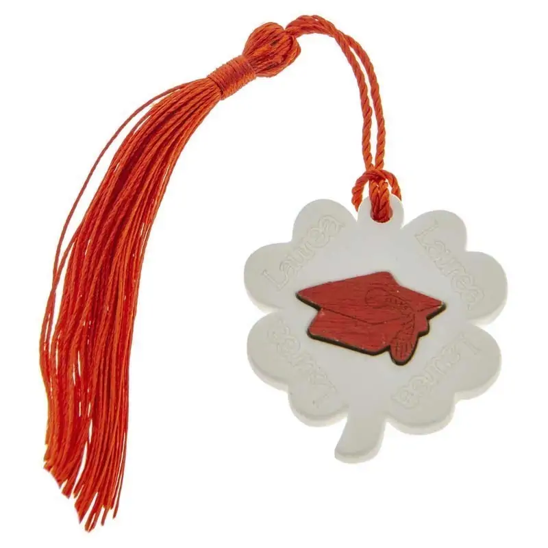 gessetti quadrifoglio con cappello laurea e nappina rossa