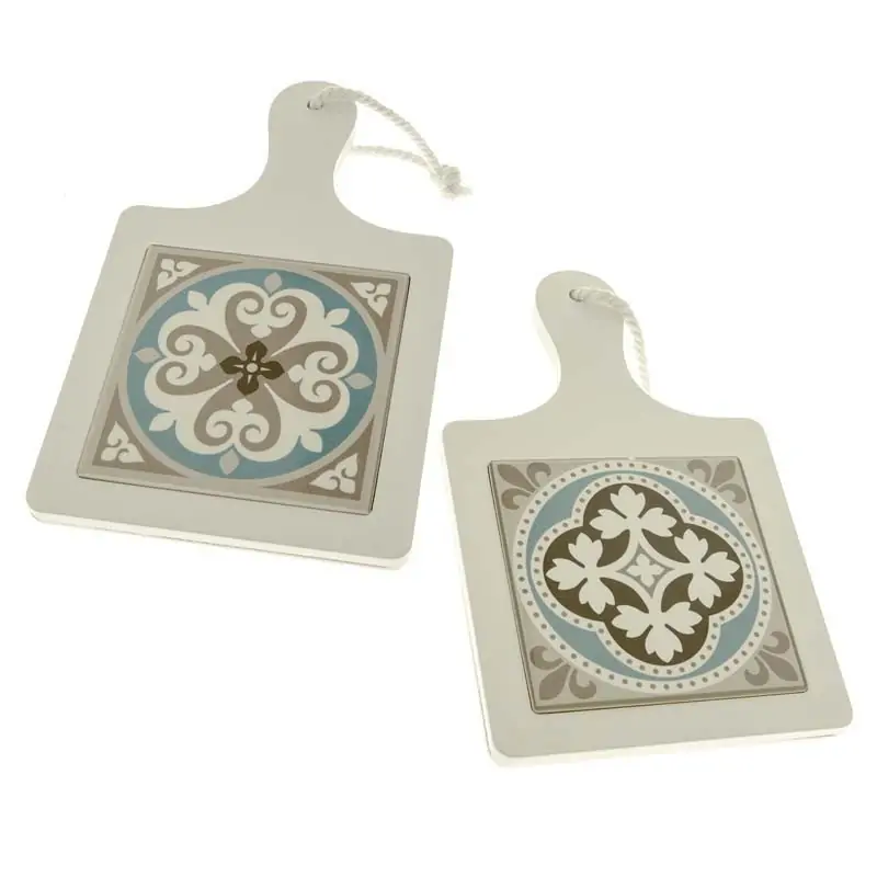 TAGLIERE DI LEGNO CON CERAMICA MAIOLICA BOMBONIERE UTILI