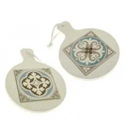 BOMBONIERA MATRIMONIO TAGLIERE TONDO IN LEGNO DECORATO